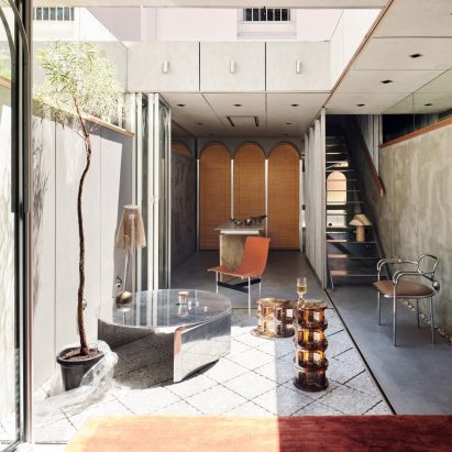 Mirrored courtyard in Sydney home